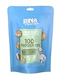 RiNa Hundeleckerli Pansen-Mix I gefriergetrocknete Leckerbissen für Hunde I Fleisch, Kalbsknorpel, grüner Pansen, Blättermagen I Hundesnack aus Deutscher Herstellung 110g