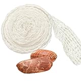 duoyif Fleischnetz Für Rollbraten Netz, Bratennetz Rollbratennetz Räuchernetz Schinkennetz, Baumwoll Netz Zum Aufbewahren Braten Kochen Von Fleisch, Bratennetz Kaliber 16, Elastische 2 Meter (2m)