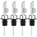 lomdung 4 Stück Flaschenausgießer, Edelstahl Ausgießer für Ölflaschen, Automatische Klappabdeckung Olivenöl Ausgießer, Auslaufsichere Dichtung, Geeignet für Bars, Partys und Familienfeiern