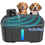 Kittyspout Trinkbrunnen für Hunde Kabellos 8L/270 oz Grosse Hundebrunnen Katzenbrunnen mit Bewegungsmelder, Hunde Trinkbrunnen Kabellos mit Akku 4000mAh, mit Leiser Pumpe und Aktivkohlefilter