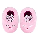 IceUnicorn Hausschuhe Kinder Mädchen Weich Tierdesign Warme Slippers(Rosa Kaninchen,34/35)