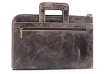Bucklestone - Herren A4 Leder Notizbuchtasche - Schreibmappe - Konferenzmappe mit Einziehbaren Griffen – Westminster - Braun