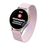 PATRONUS Notruf Uhr - für Senioren - Notfallarmband mit GPS & Notrufknopf - 24/7 Zentrale - ABO erforderlich - mit App - Sicherer Hausnotruf im Alltag (Roségold)