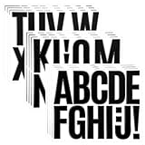 LXUEJIE 12 Blätt Große Buchstaben Aufkleber, 7.6cm Schwarz Klebebuchstaben Aufkleber Große Buchstaben Sticker für Briefkasten Schilder Poster Pinnwände Klassenzimmer