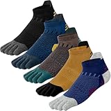 Kevaler Herren Zehensocken Baumwolle Fünf Finger Socken Sneakersocken Laufsocken mit Zehen Einzeln Schweißableitend Schnell Trocken Atmungsaktive Weich,EU 40-45 (5 Paare)
