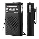 SEANCHEER 169 AM FM UKW Mini Radio, Klein Mittelwellenradio mit Exzellentem Empfang mit Signalanzeige Rückenclip und Trageschlaufe, Kleines Radio mit AA-Batterie Betrieben zum Camping, Reisen.