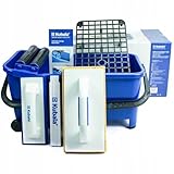 Fliesenwaschset 20l Fliesenleger Waschbox 6 -teiliges Waschset enthält Gittereinlage - Räderset - Doppelrolle - Fliesenwaschbrett - Fugenbrett - Made in EU