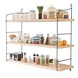 Jungengel Retro Wandregal 3-Etagen Wandorganizer Wandboard Küchenregal Bücherregal Schweberegal Holz