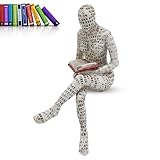 Cyrank Lesende Frau, Figur Deko Für Regal, Kleine Lesende Frauen Geformte Skulptur, Abstrakte Lesefigur, Skulpturen, Innovative Dame, Die Zellstoff Formt, Büro, Studie, Bücherregal-Ornamente