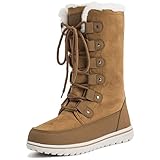 Polar Boot Damen Hoch Dauerhaft Kunstpelz Winter Regen Schnee Wasserdicht Draussen Kalb Stiefel - 7 - TAN40 AYC0532