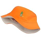 Hut im freien Frauen Sun Mütze Mode Männer Fischer Unisex Wild Baseballmützen Fischerhut Kinder Schwarz (Orange, One Size)