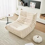 okwish Sitzsack Sofa Bodensofa, Bodenstuhl mit Rückenlehne, Lesesessel Bequem XXL, Lazy Sofa, Bean Bag Chair für Schlafzimmer Wohnzimmer, Liegesessel Beige