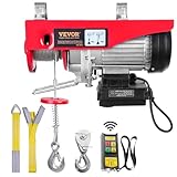 VEVOR elektrische Seilwinde 400kg bis 800kg Hubhöhe 12m Seilzug Motorwinde 1450W Kupfermotor Flaschenzug 10m/min Hubgeschwindigkeit Hebezug mit kabelloser Fernbedienung Seilhebezug Kettenzug