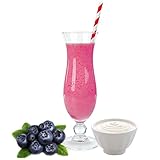 Joghurt Heidelbeer Geschmack Eiweißpulver Milch Proteinpulver Whey Protein Eiweiß L-Carnitin angereichert Eiweißkonzentrat für Proteinshakes Eiweißshakes Aspartamfrei (1 kg)