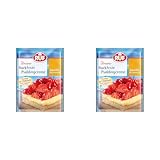 RUF Backfeste Puddingcreme mit Vanille-Geschmack, Puddingpulver als Grundlage für Erdbeerkuchen & Obst-Törtchen, schnell zubereitet, glutenfrei, 42g (Packung mit 2)