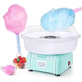 Nostalgia retro table candyfloss machine, vintage cotton candy machine for hard sweets and sugar, aqua