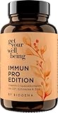 get your wellbeing by BIOGENA - Immun Pro Spezialkomplex - Immunsystem Zellschutz mit Vitamin-C, D3, Zink, Magnesium & Echinacea - 60 Kapseln - Nahrungsergänzungsmittel vegan & konservierungsstofffrei