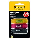 Intenso Rainbow Line 3x32 GB USB-Stick USB 2.0, gelb, rot und schwarz