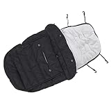 Kinderwagen-Fußsack, Kinderwagen-Fußsack, Warm und Gemütlich, Universeller Verstellbarer Spannverschluss, Winddicht für den Winter (Black)