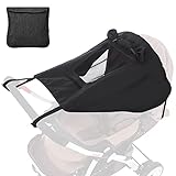 Sonnensegel für Kinderwagen mit UV Schutz 50+,Kinderwagen Verstellbar Sonnensegel Universal mit Sichtfenster & Extra Breite Schattenflügel,Double Layer Fabric,Wasserdicht Staubdicht Winddicht