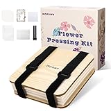 Worown (15 x 15 cm großes Blumenpressen-Set, Mini-Blatt- und Pflanzenpresse mit 4 Schichten, inklusive Anleitung zur Muster- und Grußkarten-Erstellung (Weiß)