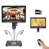BEBANG 10.1' LCD Digitales Mikroskop 1200x für Erwachsene,3024P Münz Mikroskop Lupe,12MP Lötmikroskop mit PC Ansicht, Kompatibel mit MacOS Windows,32GB SD Karte (Schwarz)