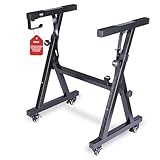 Pyle Keyboard Ständer Höhenverstellbar, Breitenverstellbar – Faltbarer Ständer für Piano, Keyboards – inkl. Tragbarer Orgelhalter mit Rollen