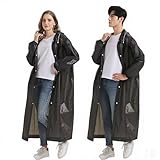 2 Stück Regenponcho Damen Herren Regencape Festival Regen Poncho Wasserdicht Schwarz Durchsichtig Regenmantel Regencape mit Kapuze Regenmantel im Freien Regenponcho Poncho Wandern Faltbar für Outdoor