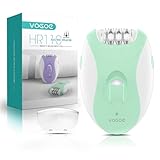 VOGOE Epilierer Damen mit 21 Pinzetten & LED-Licht, 2 Geschwindigkeiten Kabelloses Haarentfernung Epiliergerät, Elektrischer Epilierer Wiederaufladbar für Arme & Beine HR110 (Hellgrün)
