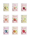 BUAH® Gefriergetrocknete Früchte Probierset | Hochwertige Snacks aus Fruchtchips | zuckerfreie Süßigkeiten & Toppings für Porridge | Vegan Glutenfrei | 9er Pack Fruchtmix