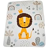 kreativherz - Premium Kinderdecke Tier-Motiv „Löwe“ 120x100cm extra Weich nach OekoTex geprüft - Decke für Kinder, Babys & Neugeborene ideal als Kuscheldecke, Stilldecke, Spieldecke oder Wickeldecke