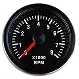 Drehzahlmesser Anzeige 52mm Retro Oldschool Zusatzinstrument Zusatzanzeige Instrument Drehzahl U/Min RPM universal (Drehzahlmesser)