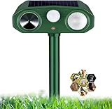 Ultraschall Katzenschreck, Katzenschreck Solar & USB Powered Tiervertreiber mit PIR Bewegungssensor & Blinklicht, 3 Modi Wasserdicht Wildtierschreck Abwehr für Katzen, Hunde, Fuchs, Vogel