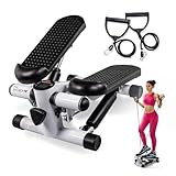 Mobiclinic® Fitness, Stepper, 2 in 1, Step Plus, Widerstandsseile, Multifunktion, Arme und Beine, LCD Display, Belastung 100 kg, Kompakt, Home Gym, Widerstand höhe einstellbar