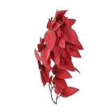 Lylithuif Künstliche Reptilienpflanzen, lebensechte Kunststoff-Hängeblätter, Dekoration mit Saugnapf für Terrarien, Aquarien (T-1033A4)