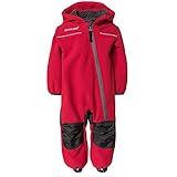 Outburst - Baby Kinder Jungen Softshell-Overall Schneeanzug gefüttert wasserdicht 10.000 mm Wassersäule atmungsaktiv Winddicht, rot/anthrazit - 14438169 - Größe 110