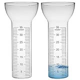 Regenmesser Frostsicher 2pcs Regenmesser Ersatzglas Freeze Proof Glas Regenmessrohrmit klaren Markierungen 35 mm trichterförmige Regenmessgeräte fürGartenwasseranzeige im Freien im Freien fürRegen
