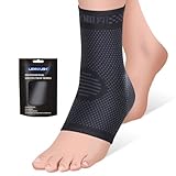 Sprunggelenkbandage für Achillessehne Plantarfasziitis, Knöchelbandage für Rechts/Links, Bandage Fußgelenk Kompressionssocken für Damen/Männer, Orthopädische Fußbandage für Sport, Schwarz, XL