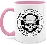 Tasse Tassen 325ml - Diesel Addicted Totenkopf Geschenk LKW Fahrer I Trucker Geschenkidee Kraftfahrer I Lastwagenfahrer - 325 ml - Rosa