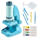 Mikroskop-Set für Lernmikroskop mit 60-facher bis 180-facher Vergrößerung, wissenschaftliches Spielzeug für Kleinkinder und Vorschulalter, ab 2 Jahren