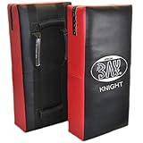 BAY Knight 75x36x17 cm KEIN DURCHSCHLAGEN -E-X-T-R-A-D-I-C-K- Leder PU Schlagpolster, Schlagkissen, Pratze Pratzen Bodyshield Kickboxen Thaiboxen Muay Thai schwarz/rot