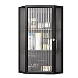 Eckwandschrank mit Glastür - Schweberegal für Bad & Wohnzimmer, platzsparendes Design