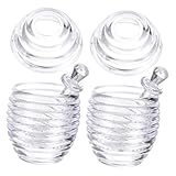 SOLUSTRE 2 Stück Vorratsgläser mit Löffel Luftdicht Verschlossene Honig und Marmeladendosen Tropffreie Küchenbehälter zur Frischen Saft und Sirupaufbewahrung Dekoratives Design