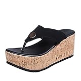 Damen Schuhe Ballerina Hausschuhe Outdoor-Mode atmungsaktiv Freizeit Schuhe Absatz beiläufige Keil Frauen Frauen-Pantoffel Laufen Damen Schuhe (Black, 41)