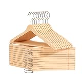 OGIVO Kleiderbügel aus Holz – 20er Set Holzbügel für Ihre Garderobe – 360° drehbarer Haken – Einkerbungen an den Schultern – Hangers (Natur)