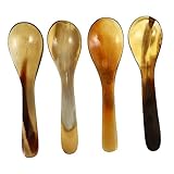 Healifty 4Stücke Teiliges Kreativer Ochsenhorn Kaffeelöffel Eleganter Dessertlöffel aus Natürlichem Horn für Perfektes für Freunde und Familie