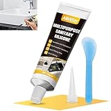 Allisway Bad Silikon, Silikon Badezimmer, silikon Küche, Wasserfeste Dichtmasse, Schwarze Paste, Geeignet zum Abdichten von Fugen in Spülbecken, Arbeitsplatten und Badewannen, 100 ml