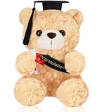 QIMMU Teddybär Examensbär,Bachelor Geschenk,Teddybär Plüschtier mit Diplom und Doktorhut,Graduation Gift,Abschluss Geschenk,Bestandene Prüfung Geschenk,Abitur 2024 Geschenke,Matura Geschenk