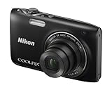 Nikon Coolpix S3100 Digitalkamera (14 Megapixel, 5-fach opt. Zoom, 6,7 cm (2,7 Zoll) Display, HD Videofunktion) schwarz