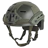 Grün, Tactical Fast Helm Mit ARC-Schienen Und Drehknopf Anpassungssystem – Verstellbares Design Mit Zubehörhalterung